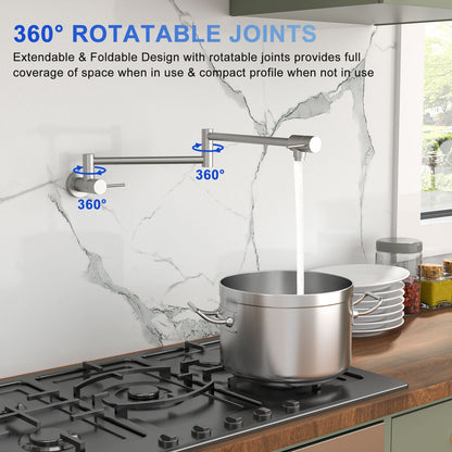 Modern Folding Wall Mount Pot Filler Faucet