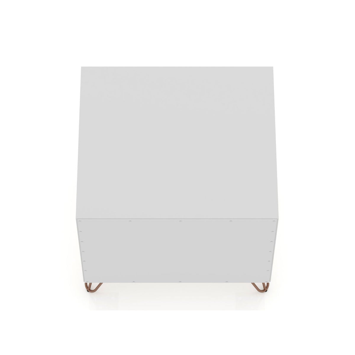 White two-drawer accent nightstand with copper-toned curved metal legs by HouseOfZazla on Tampa Home & Garden Store