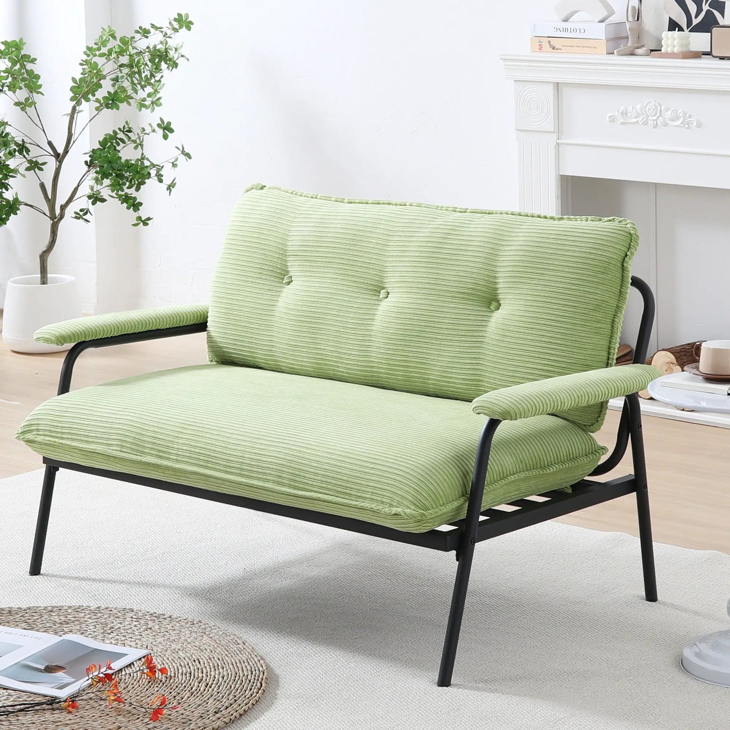 Modern green metal-frame stationary sofa with sponge filling by Unique Piece Furniture on Tampa Home & Garden Store