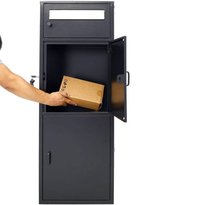 Large Steel Parcel Drop Box with Locking Mailbox