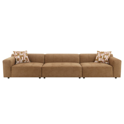 Modular Sofa with Chocolate Cushions and Pillows