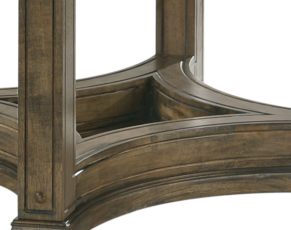 Parfield Weathered Oak Round Dining Table base with curved supports in oak by HouseOfZazla on Tampa Home & Garden Store