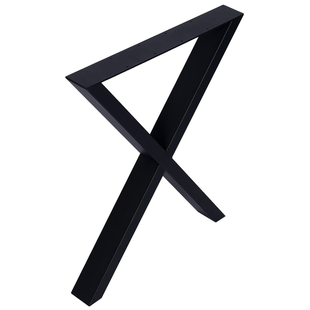 Wide black metal table legs with X-frame, HouseOfZazla heavy-duty table bases on Tampa Home & Garden Store