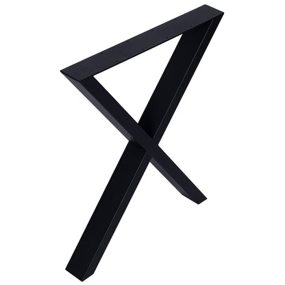 Wide black metal table legs with X-frame, HouseOfZazla heavy-duty table bases on Tampa Home & Garden Store