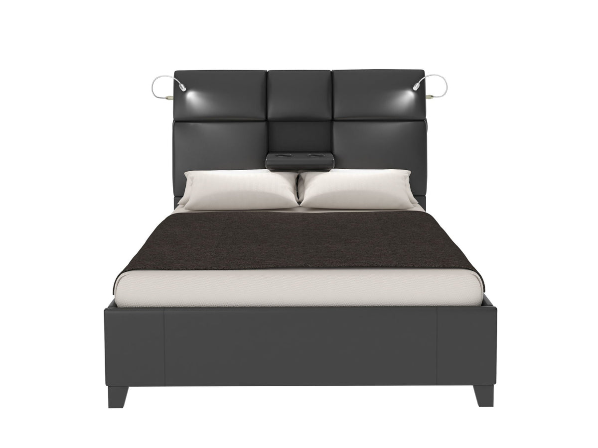 Modern Music Bed with Touch Lighting and Tray