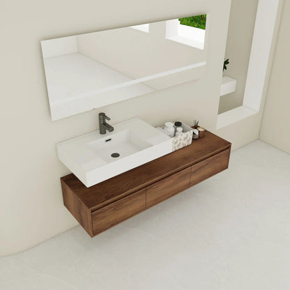 Modern Wall Mounted Vanity Resin Sink Drawer