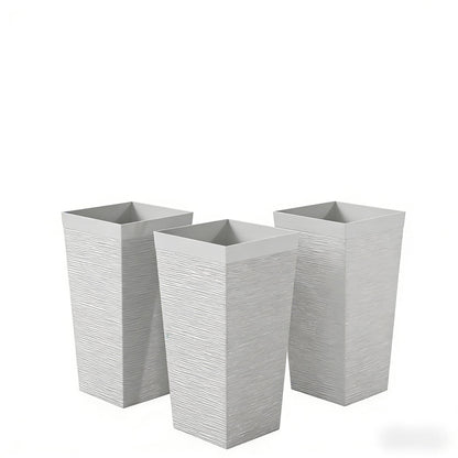 HouseOfZazla stackable tapered planters set of 3 outdoor planters in textured gray finish on Tampa Home & Garden Store