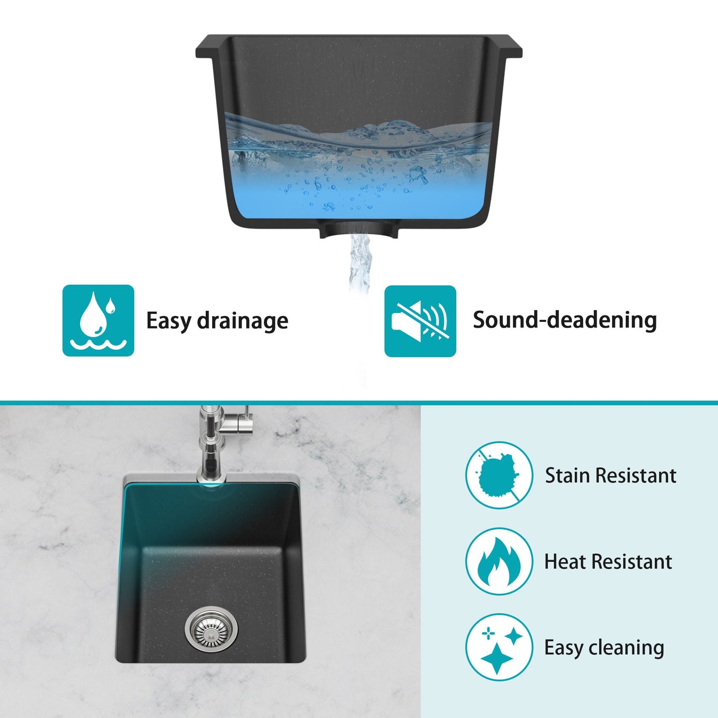 Quartz and Composite Undermount Kitchen Sink