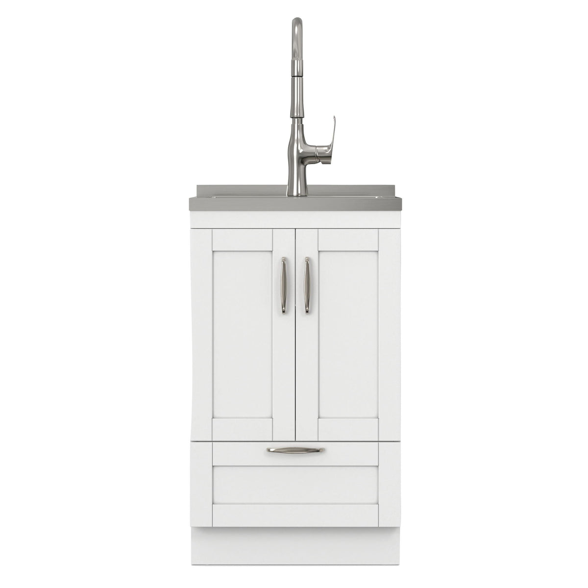 Deluxe Laundry Cabinet With Sink And Faucet Unit, white vanity with chrome faucet by HouseOfZazla on Tampa Home & Garden Store