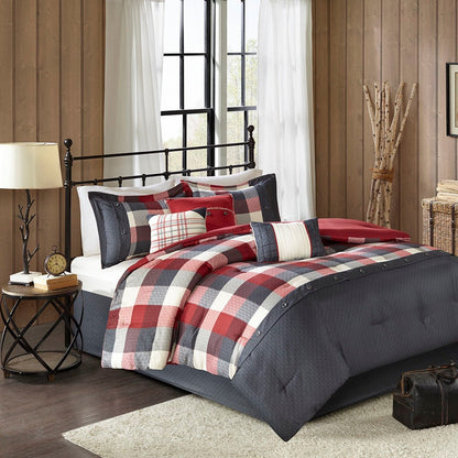 Queen 7 Piece Herringbone Comforter and Set