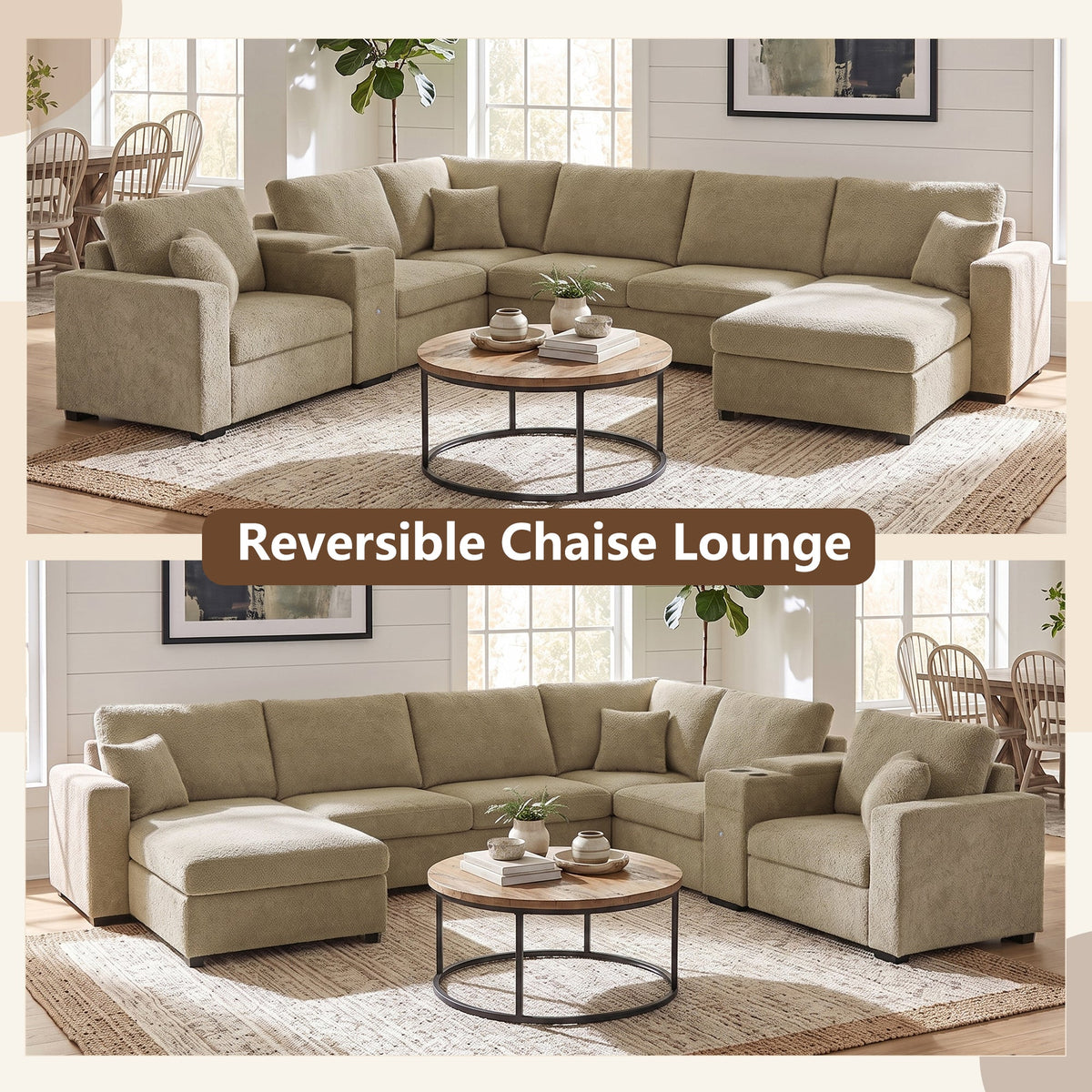 Modern 5 Seat Modular Chenille Sofa and a Couch