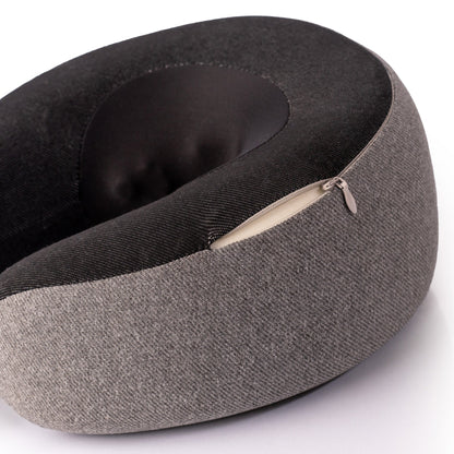 GhostBed Neck Massage Pillow by HouseOfZazla in dark gray knit fabric with beige zipper detail on Tampa Home & Garden Store