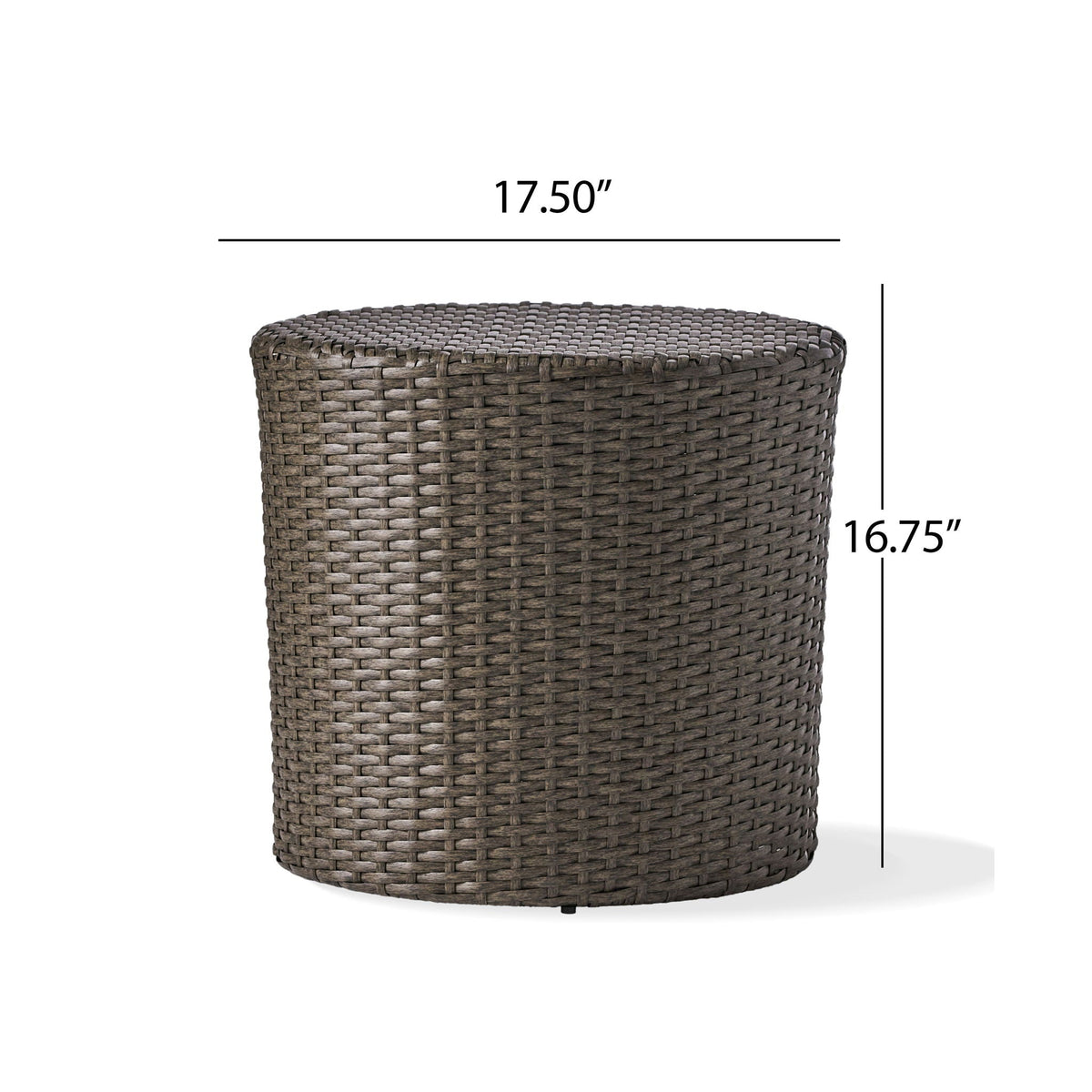 Keaton Barrel Side Table durable gray rattan weave by HouseOfZazla on Tampa Home & Garden Store