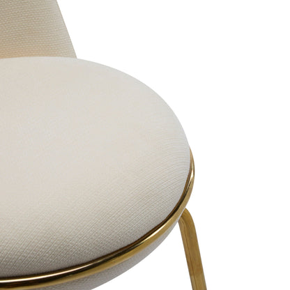 Rio Claro Barstools Set of 2, beige fabric seat with gold trim and wood legs by HouseOfZazla on Tampa Home & Garden Store