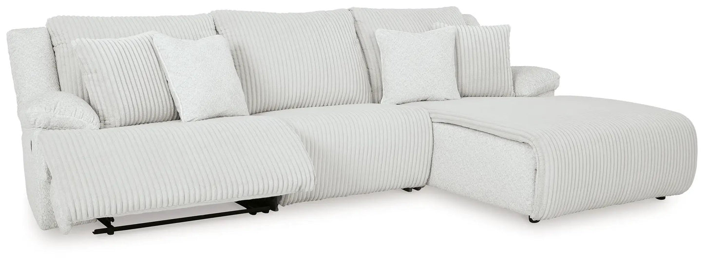 Top Tier Corduroy Reclining Sectional with Chaise