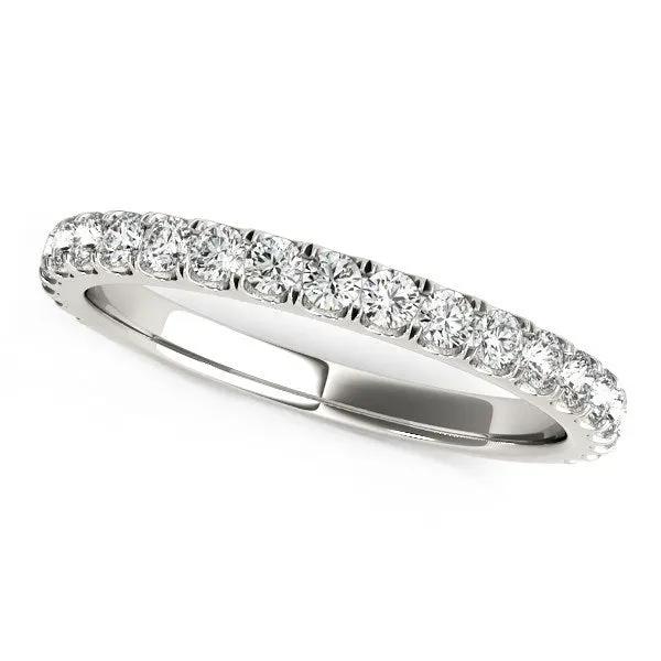 14k white gold pave-set diamond wedding band with round diamonds, 3/8 cttw by Bids.com on Tampa Home & Garden Store