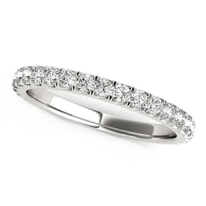 14k white gold pave-set diamond wedding band with round diamonds, 3/8 cttw by Bids.com on Tampa Home & Garden Store