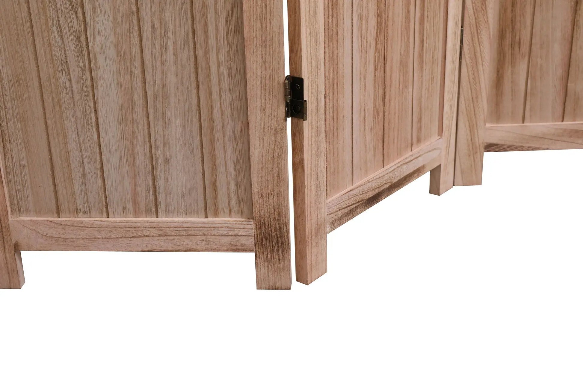 Expertly Designed Panel Folding Room Divider in natural wood with hinges, two-panel unit on Tampa Home & Garden Store