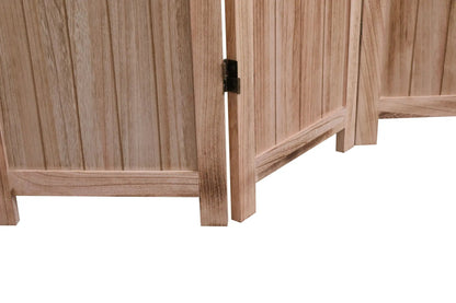 Expertly Designed Panel Folding Room Divider in natural wood with hinges, two-panel unit on Tampa Home & Garden Store
