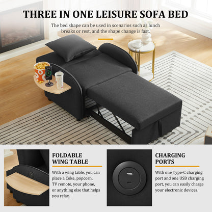 High Density Linen 3 In 1 Convertible Bed Sofa