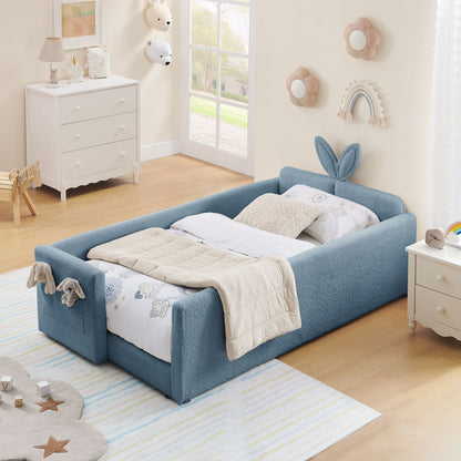 Cute Rabbit Ear Platform Bed and Safety Rail