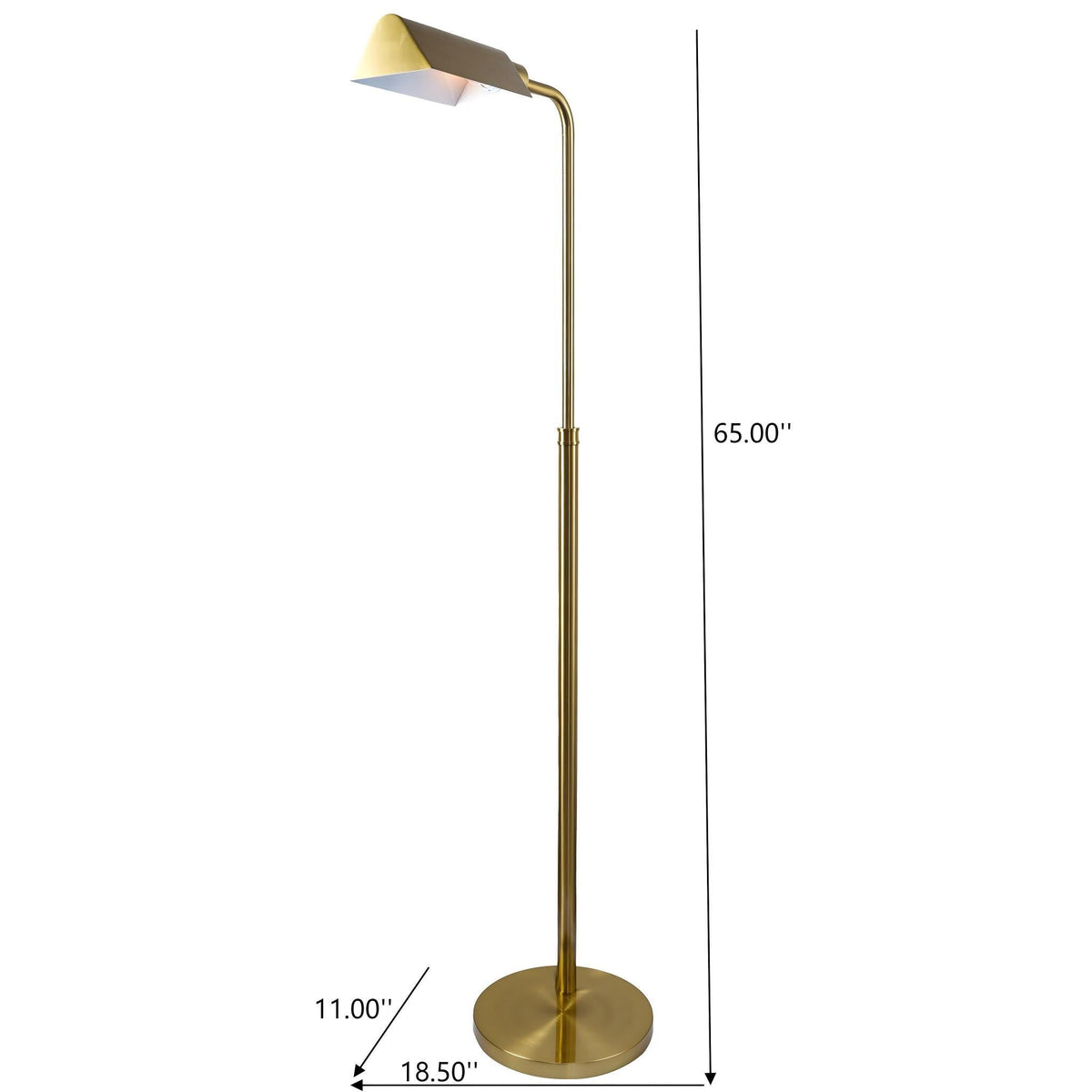 Elara Floor Lamp gold with slender brass stem and rectangular shade by HouseOfZazla on Tampa Home & Garden Store