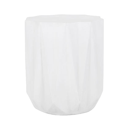 Antique White Minimalist Concrete Side Table