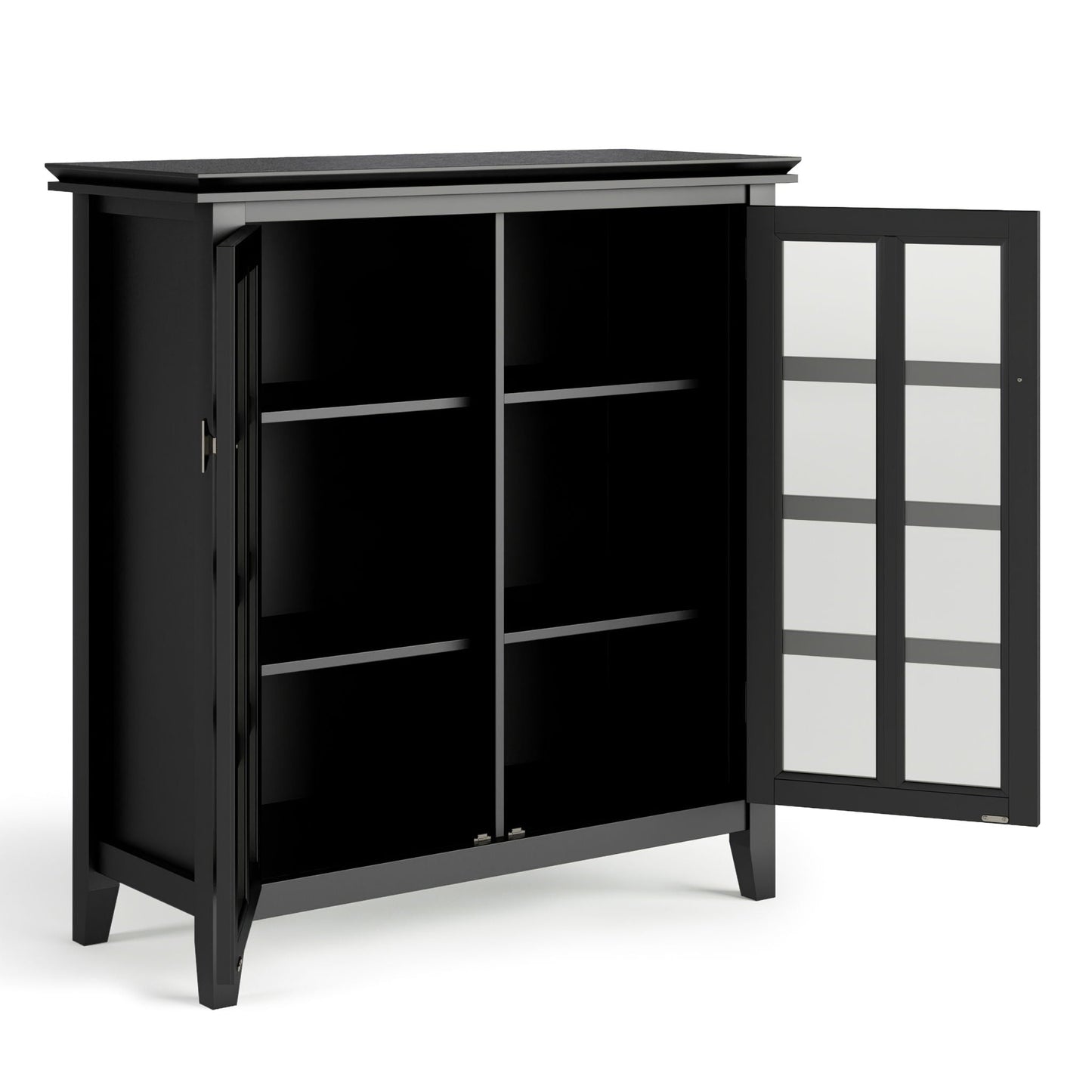 Artisan Handcrafted Medium Storage Cabinet black with glass doors HouseOfZazla on Tampa Home & Garden Store
