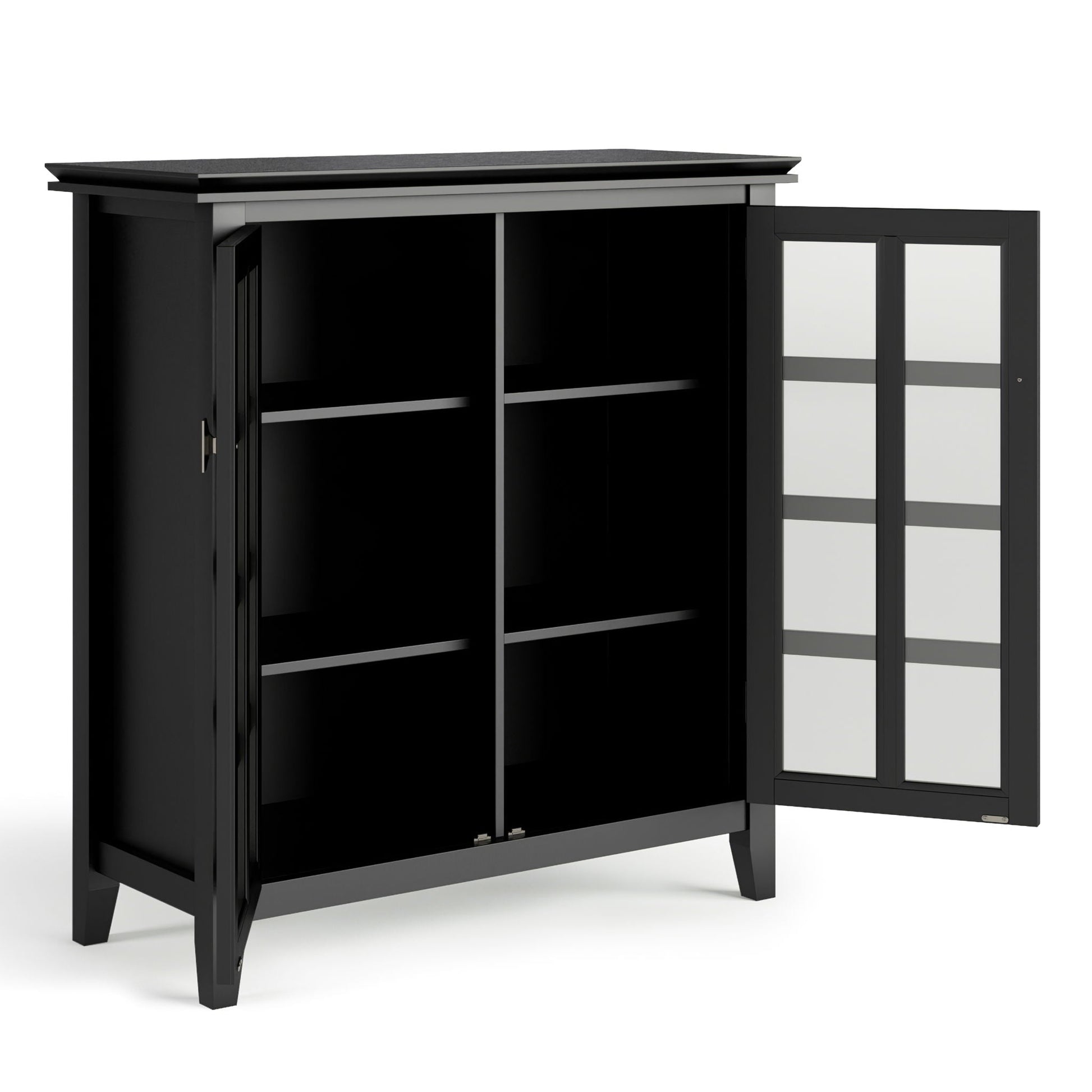 Artisan Handcrafted Medium Storage Cabinet black with glass doors HouseOfZazla on Tampa Home & Garden Store