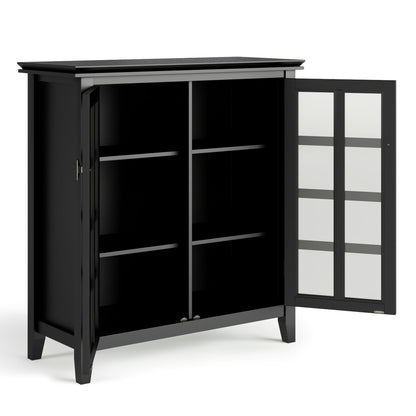 Artisan Handcrafted Medium Storage Cabinet black with glass doors HouseOfZazla on Tampa Home & Garden Store