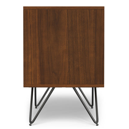 Hunter nightstand with real wood veneer in dark brown by HouseOfZazla with hairpin legs on Tampa Home & Garden Store