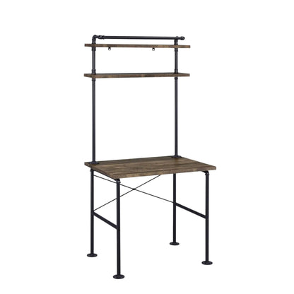 Ensata Rustic Writing Desk Black Oak Finish