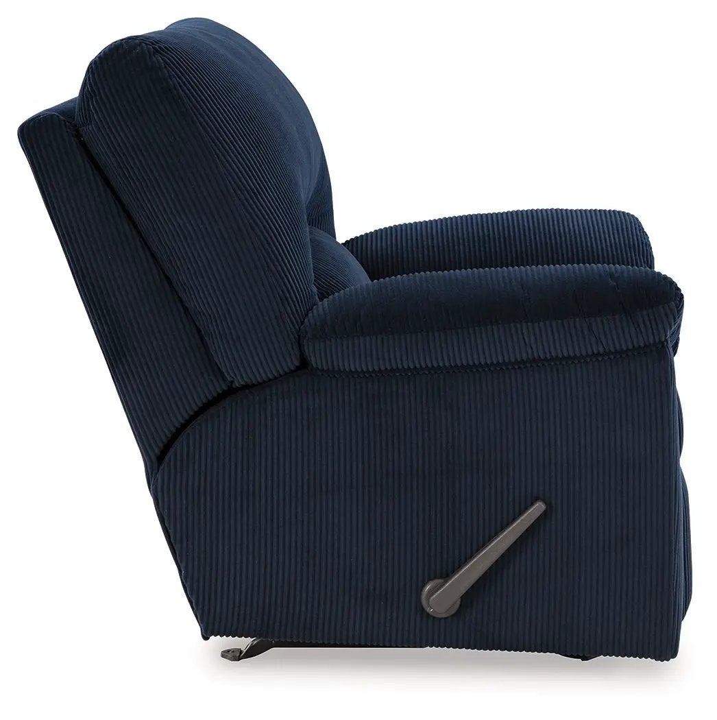 SimpleJoy rocker recliner in navy blue corduroy fabric by Unique Piece Furniture on Tampa Home & Garden Store