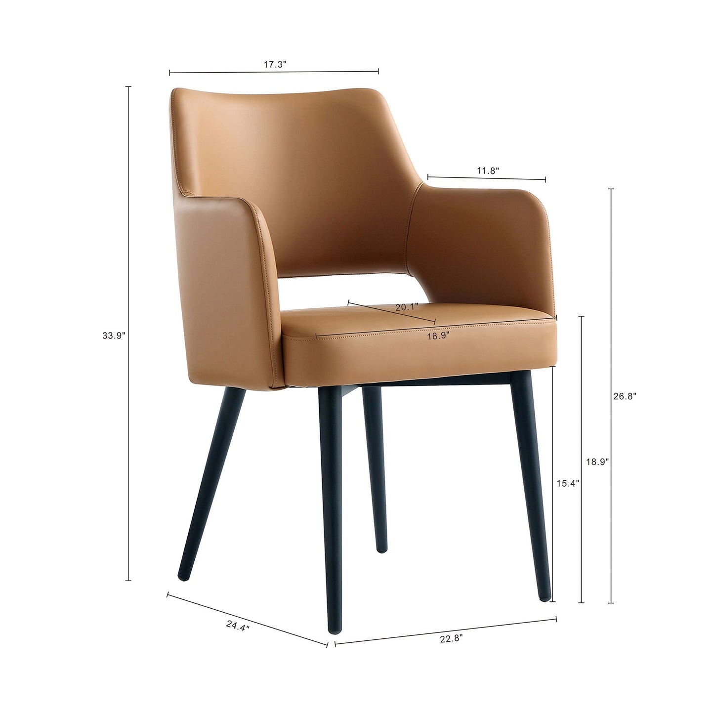 Modern Tremont Dining Armchair and Steel Frame