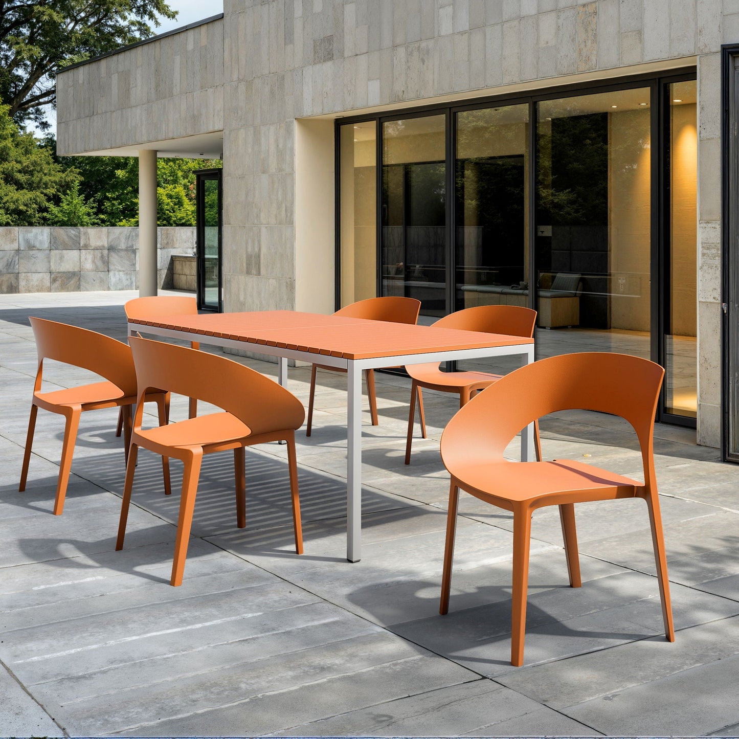 Accent chairs in orange plastic; UV resistant, waterproof and wear resistant, HouseOfZazla on Tampa Home & Garden Store