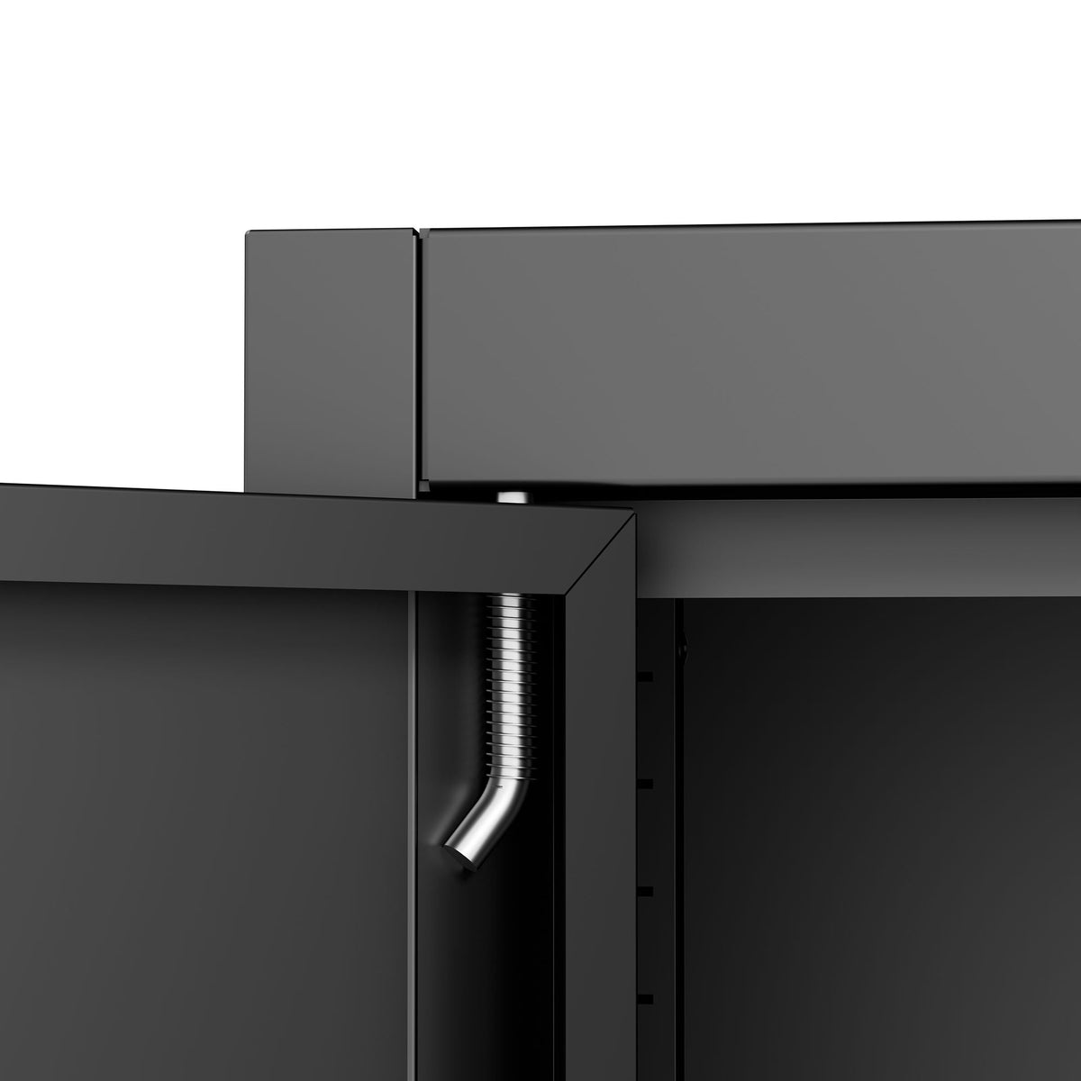 Steel garage storage cabinet by HouseOfZazla with adjustable shelves and lock, black finish on Tampa Home & Garden Store