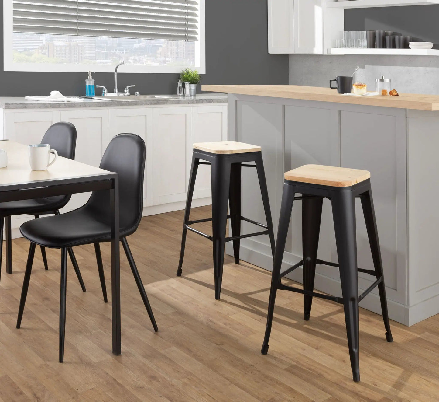 Oregon Contemporary Barstools Set of 2 Durable