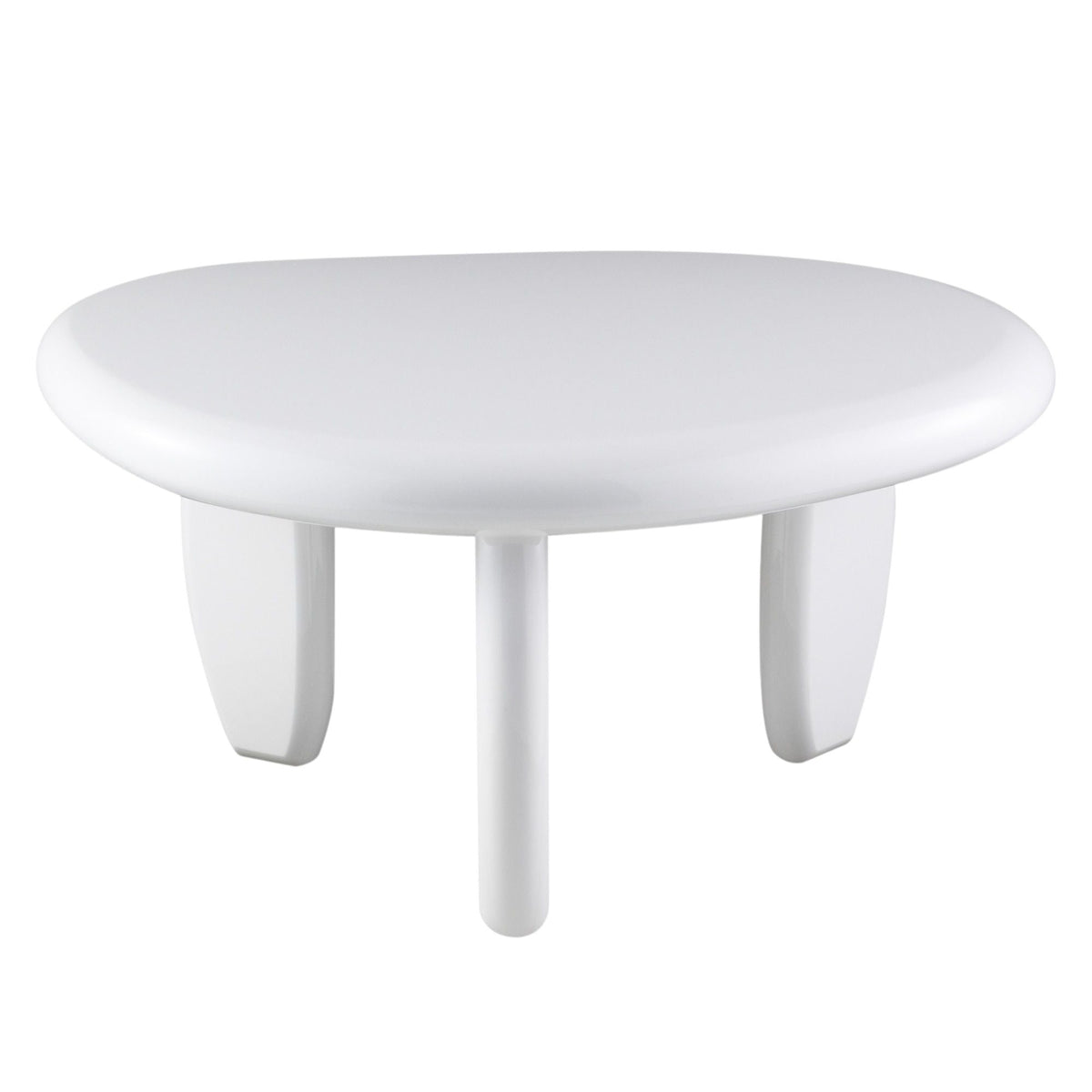 End table white high-gloss round by HouseOfZazla with durable synthetic wood and sturdy legs on Tampa Home & Garden Store