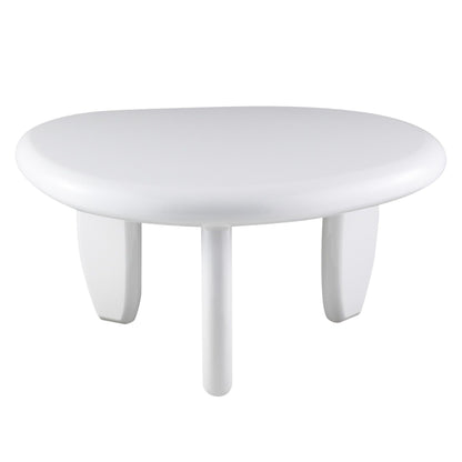 End table white high-gloss round by HouseOfZazla with durable synthetic wood and sturdy legs on Tampa Home & Garden Store