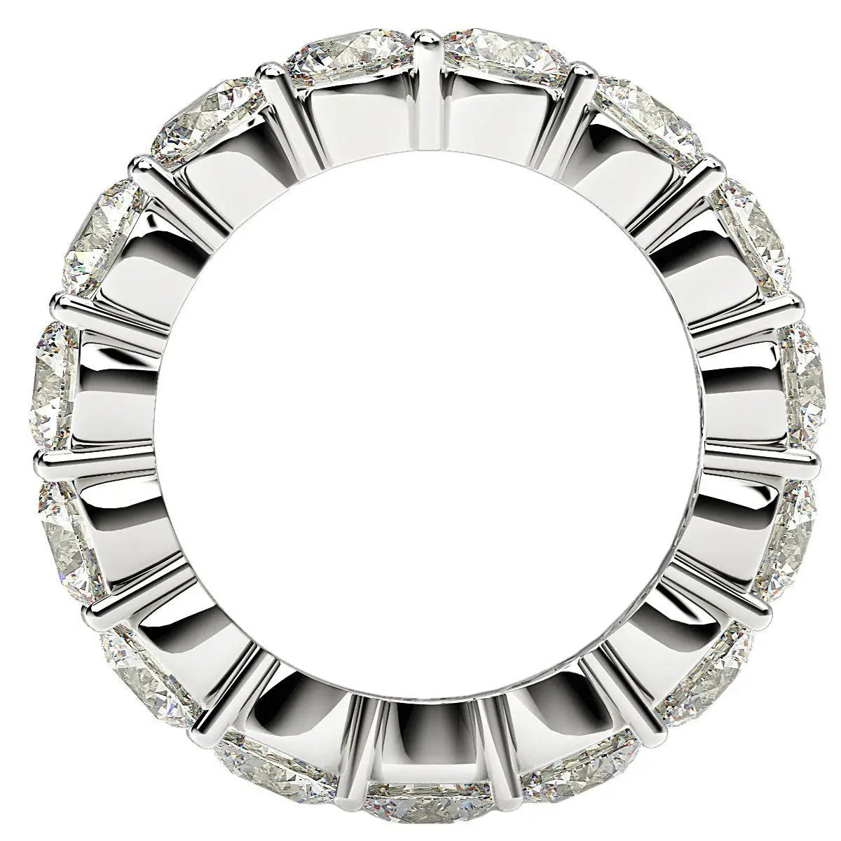 Round cut lab-grown diamond eternity ring in 14k white gold, 5 cttw FG/VS2, by Bids.com on Tampa Home & Garden Store