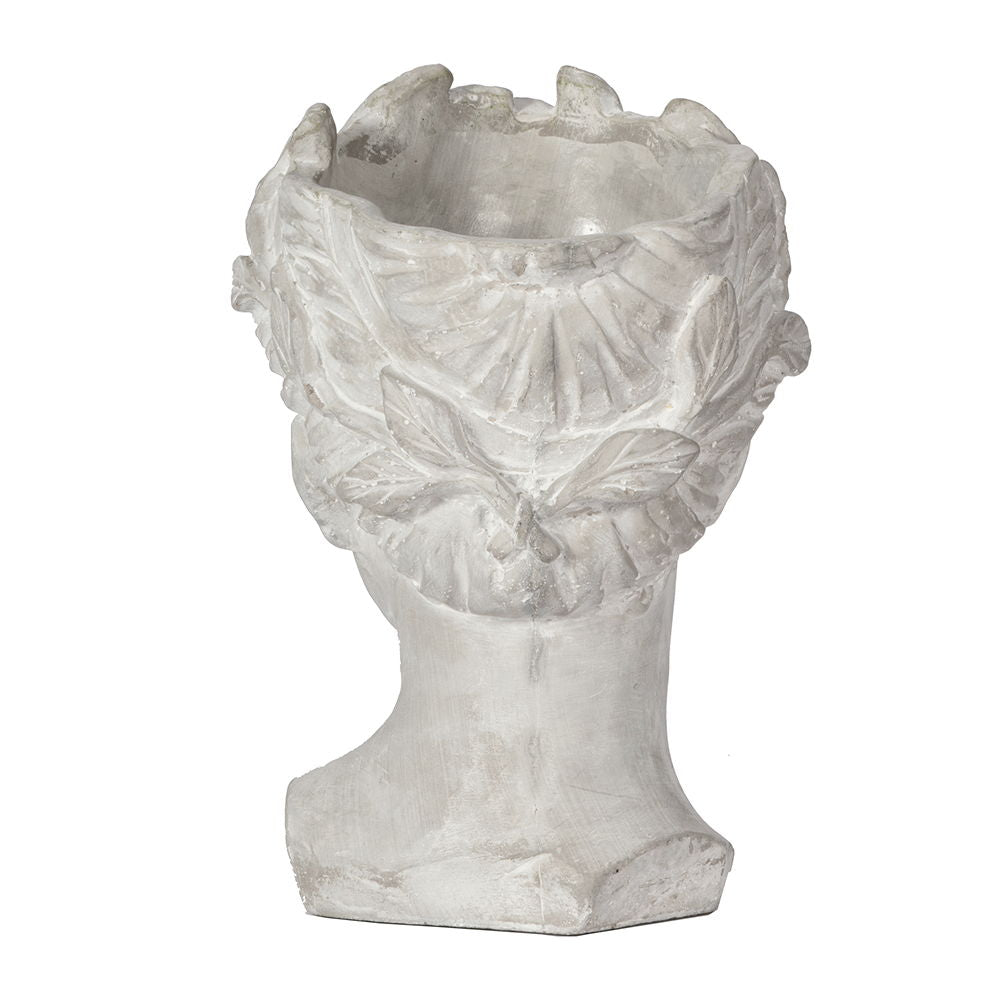 Greek Style Cement Head Planter Indoor Gray