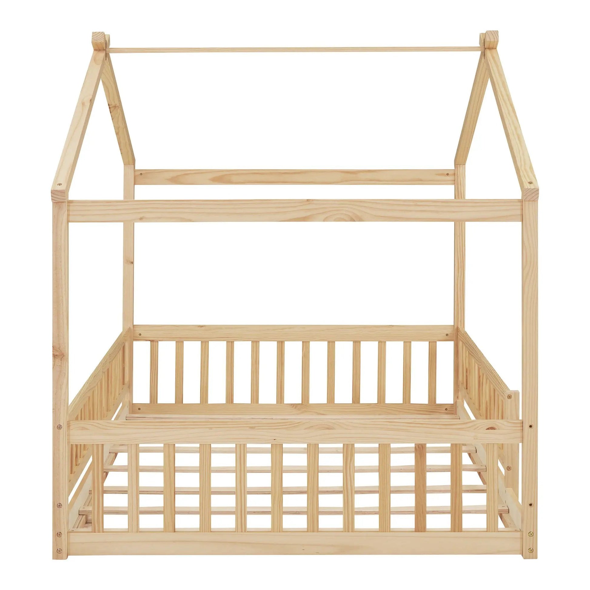 Bed House Bed Frame With Fence canopy bed frame in natural pine by Unique Piece Furniture on Tampa Home & Garden Store
