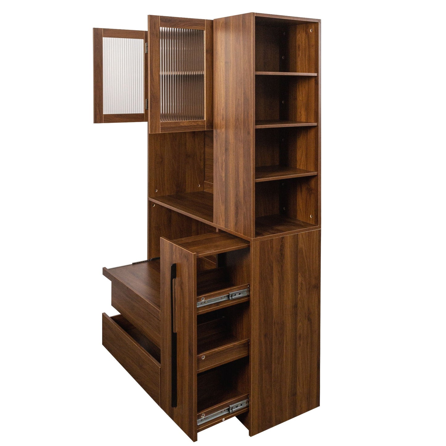 Tall Kitchen Pantry Cabinet and Microwave Stand