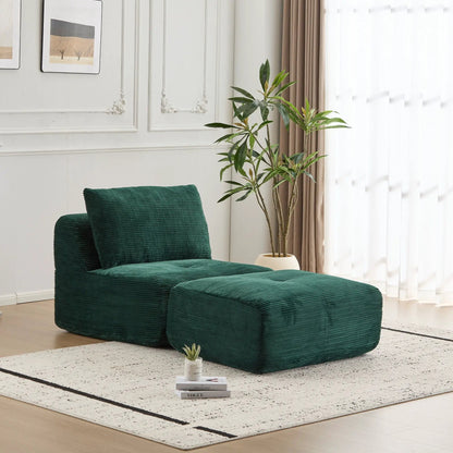 Single Chaise Longue With Movable Ottoman
