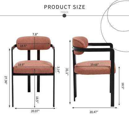 Dining Arm Chairs Set of 2 with Matte Metal Legs