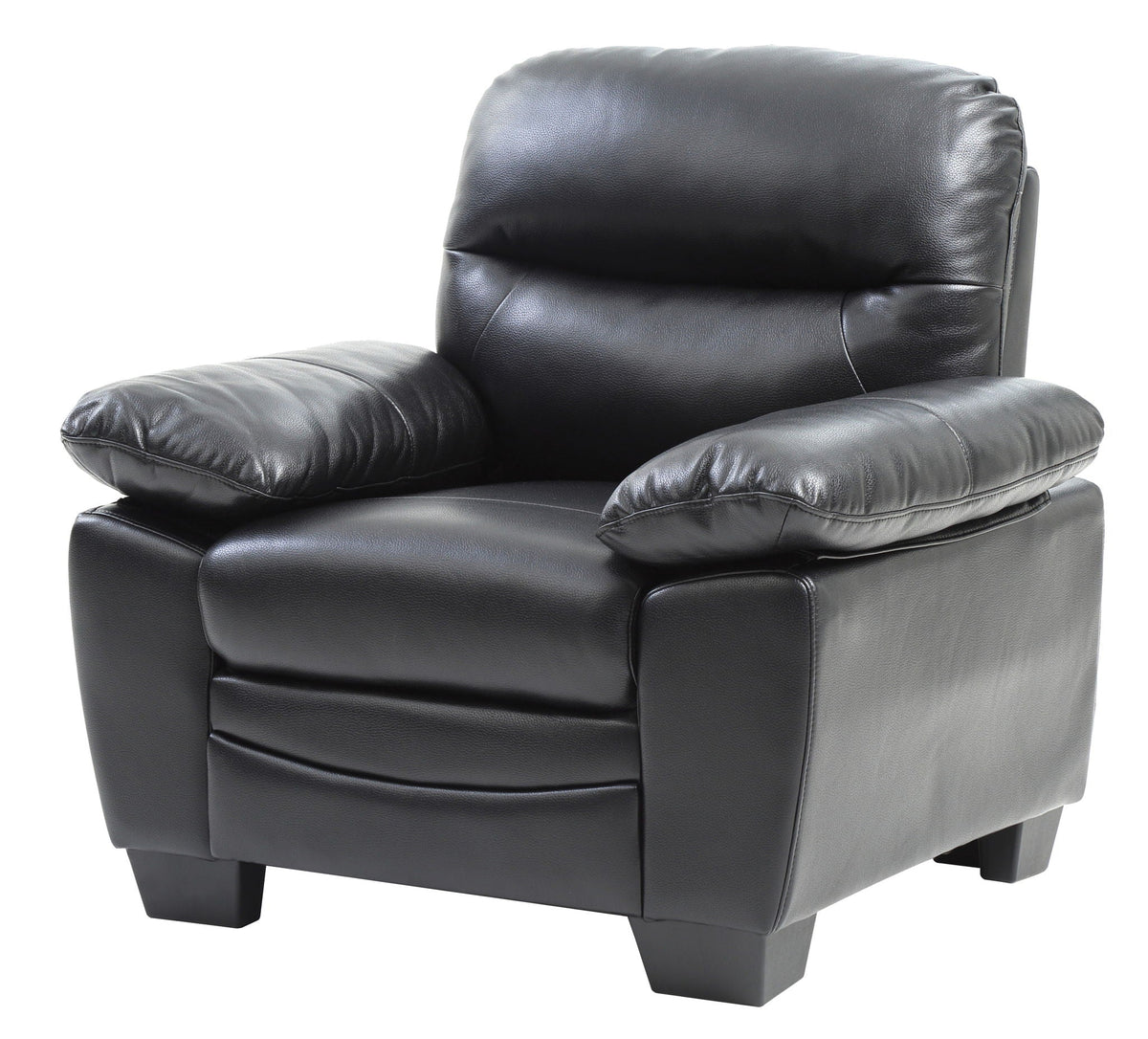 Marta Arm Chair by HouseOfZazla in black leather with padded back and arms, sturdy construction on Tampa Home & Garden Store