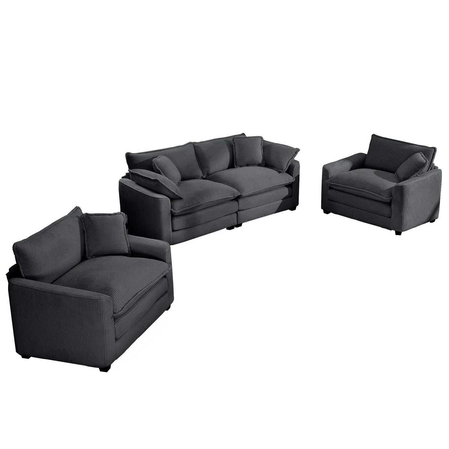 Elegant Sectional Sofa Set with Deep Seats
