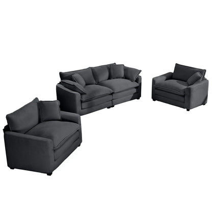 Elegant Sectional Sofa Set with Deep Seats