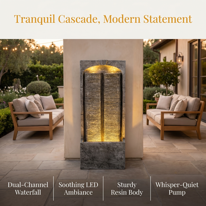 Cascading Led Outdoor Water Fountain For a Patio
