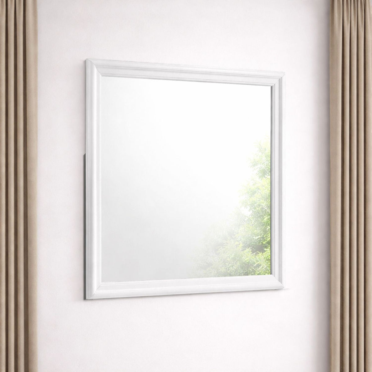 Modern wall mirror with white frame and smooth finish by HouseOfZazla on Tampa Home & Garden Store